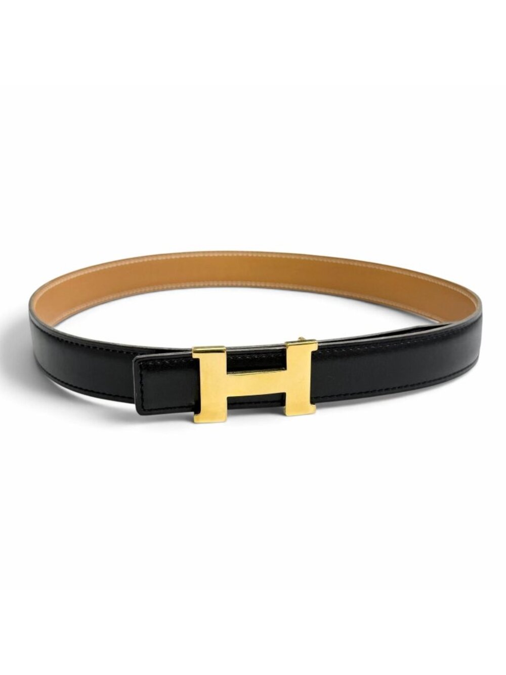 Hermes Vintage Gold Martin Margiela Era Mini Constance H Reversible Leather Belt
